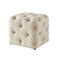 Genevieve Linen/Velvet Tufted Upholstered Cube Storage Ottoman, 1 Piece
